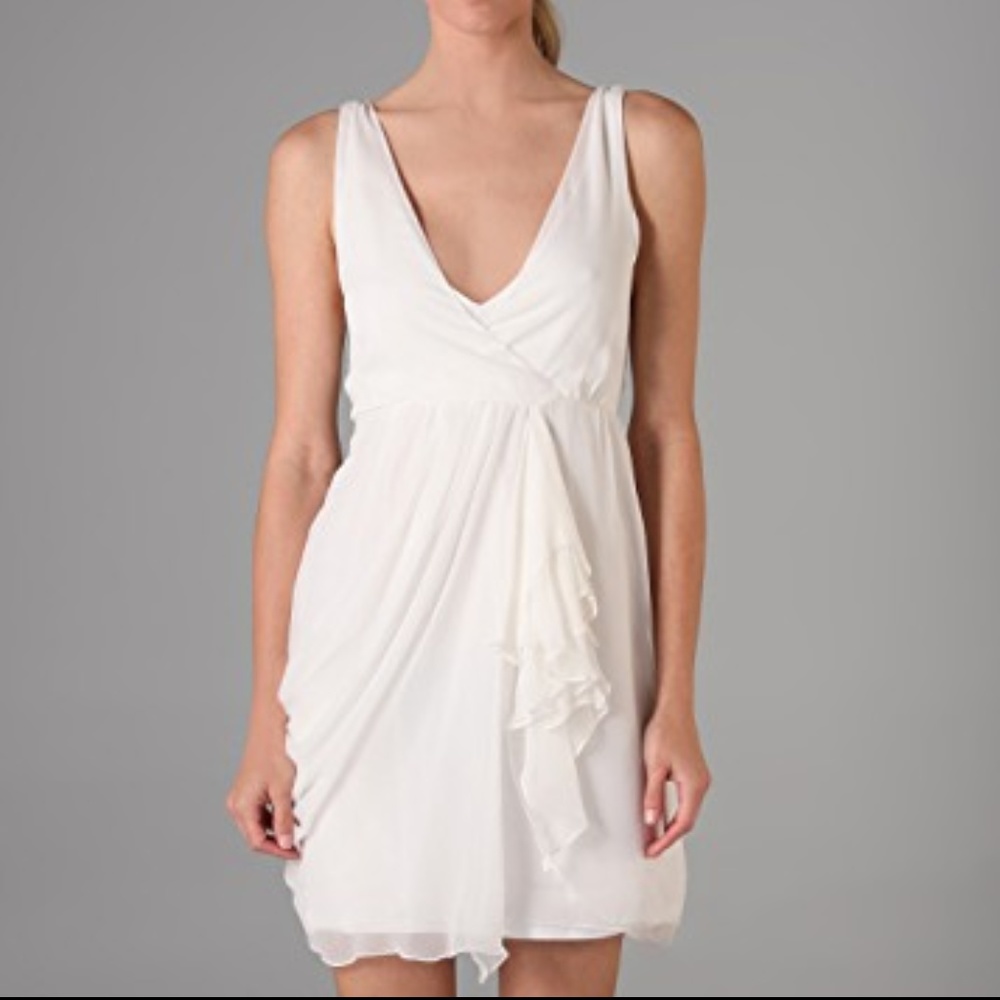 Alice + Olivia Faux Wrap Drape Dress White Size S